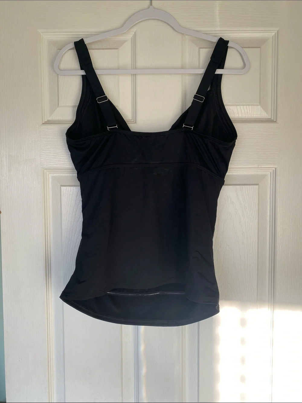 Lands End Black Tankini Swim Top - DDD with Underwire